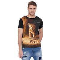 Lion King By Wear Your Mind Men's Printed Regular Fit T-Shirt (Mlk0015P.2_Brown 2Xl)