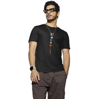 Bewakoof Men's Graphic Printed 100% Cotton T-Shirt - Regular Fit, Round Neck, Half Sleeves Black