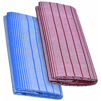 Tuni Mani Men's Cotton Lungi Stitched Ring Design/Blue & Maroon/Length- 2.25M (Pack Of 2)