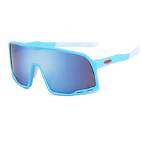 Huvora  Sports Shield Mirrored Sunglasses For Cycling Cricket Riding Trekking | Hydrophobic | Uv 400 Protection (Sky Blue)