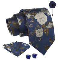Axlon Wine Floral Tie For Men  Formal Ties Set With Pocket Square & Tie Pin Clip For Mens, Silk Neckties Gift Sets For MenS (Ax24_51)