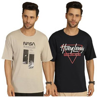 Mack Jonney Printed Multicolor Round Neck Cotton Half Sleeves Tshirt For Men-Mack55218(Pack Of 2)