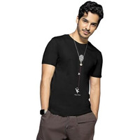 Bewakoof Men's Graphic Printed 100% Cotton T-Shirt - Regular Fit, Round Neck, Half Sleeves Black