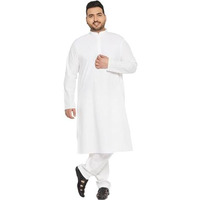 Vastramay Plus Men's White Pure Cotton Kurta Pyjama Set_Vplusmkwh000Npant001Wh_44