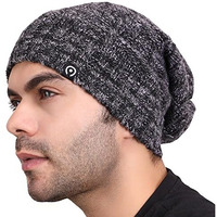 Coreteq Unisex Melange Long Slouchy Woollen Beanie Winter Cap (Classic Grey, Free Size, Pack Of 1)
