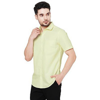 Markrich Men's Solid Formal Shirt||Slim Fit Solid Half Sleeve Shirt||Buttoned Single Pocket Design||Half Sleeve Formal Shirt||Cotton Blend Solid Shirt Crafted With Comfort Fit For Everyday Wear||