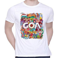 Creativit Graphic Printed T-Shirt For Unisex Goa Doodle Tshirt | Casual Half Sleeve Round Neck T-Shirt | 100% Cotton | D00064-7_White_X-Large
