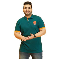 Bigbanana Men's Regular Fit Polo (Goatee,Teal,3Xl)