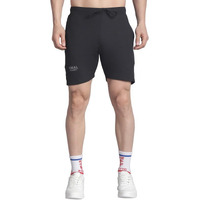 Mack Jonney Solid Black Regular Fit Polyster Lycra Shorts For Men