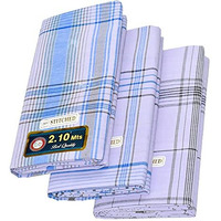Tuni Mani Men's Stitched Cotton Lungi; 2.10Meter; Free Size (Pack Of 3) | White