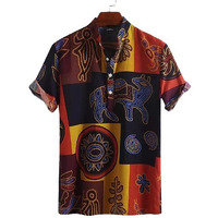 Lookmark Men's Poly Cotton Digital Printed Half Sleeve Shirt(Printed Shirt Max-S)