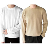 I Enterprise Men's Cotton Bland T Shirt | Round Neck | Full Sleeve | Plain | Combo Pack Of 2 - Regular Fit*T2_Sr56-Sr94*M