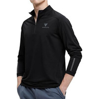 Maniac||Fullsleeve Tshirts For Men||High Neck||Half Zipper||Regular Fit Tshirts For Men Black