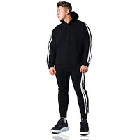 Dburke Tracksuit Hoodie For Men's|Winter Wear Black Sweatshirt|Hood Tracksuit For Men Running Walking Sports Hoodie Set (In,Alpha,M,Regular,Black),Sports Suit