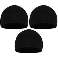 Fabseasons Woolen Winter Skull Cap (Black, Pack Of 1)