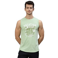 Rigo Stylish Cotton Printed Vest For Men | Round Neck, Slim Fit, Sleeveless T-Shirt Vest For Man | Casual Innerwear Sando For Men & Boys - Perfect For Workouts Gym, Vacations, And Beaches Mint