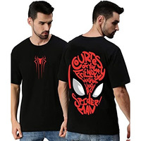 Veirdo Cotton Men's Oversized Fit T-Shirt (Os_Sm4013_Bk_Black, Medium