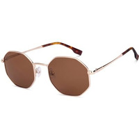John Jacobs Gold - Brown | Full Rim Hexagonal Stylish & Premium Sunglasses | Polarized And 100% Uv Protected | Men & Women | Medium | Jj S70017