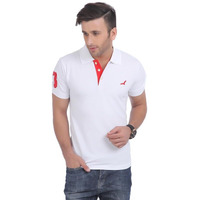 American Crew Cottonpoly Solid Polo T-Shirt With No.3 Applique For Men (Ac021R-M_White)