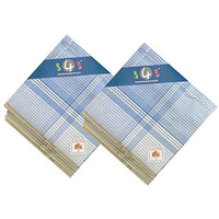 S4S Men's 100% Cotton Premium Multicolor Assorted Handkerchiefs (Light Color Checks_48Cm X 48Cm_Pack Of 12)