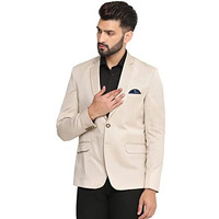 Tahvo Men's Single Breasted Regular Blazer (310071-38_Beige