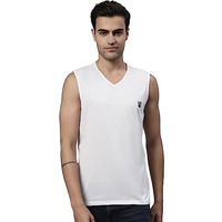 Mack Jonney Regular Fit Cotton Solid White Gym Vest For Men-V_Sl_White_01-Xl