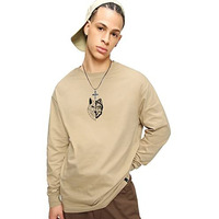 Bewakoof Men's Beast Within Graphic Printed 100% Cotton T-Shirt - Oversized Fit, Round Neck, Full Sleeves_581508_Brown_L