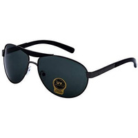Silver Kartz Men's Women's Unisex Non Polarized Uv Protected Green Metal Aviator Sunglass