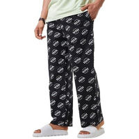 Bewakoof Men's All Over Printed Oversized Fit Cotton Pyjama_628784_Black_M