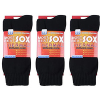 Loritta Cotton 3 Packs Thermal Socks Mens - Warm Modern Socks For Extreme Temperatures, Black