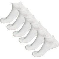 Nilman Socks For Men And Women,Boys & Girl Anklesocks Pack Of 6 Pair Cotton Multicolour Combo, Free Size (White)