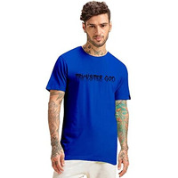 Bewakoof Men's Monkey King Graphic Printed Cotton T-Shirt Regular Fit, Round Neck, Half Sleeves_589865_Blue_M