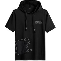 Jump Cuts||Mens Printed Tshirt||Hooded Neck||Halfsleeve Hoodie For Men||Single Front Pocket Tshirt Black