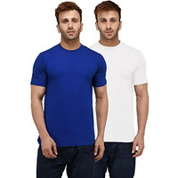 London Hills Men T-Shirt || T-Shirt For Men || Plain T Shirt || T-Shirt (Pack Of 2) Blue,White