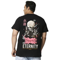 Bewakoof Men's Graphic Printed Regular Fit Plus Size T-Shirt_625677_Black_5Xl