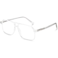 Dervin Unisex Trendy Lightweight Square Transparent Optical Frame (Medium)