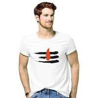 Hangout Hub Cotton Men's Round Neck T-Shirt Shiv Tilak (White;X-Large (42) ;) Pack Of 1 T-Shirt, Regular Fit
