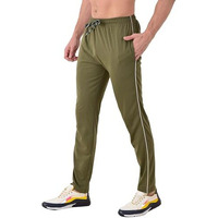 Relight Wears Track Pant For Men - Rich Cotton, Regular Fit With One Side Zip Solid Mid Rise Trackpants | Stylish And Comfortable | Sports, Gym And Casual Wear, (Medium, Olive Green)