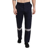 Club Twenty One Workwear Men's Cotton High Visibility Pant (Navy Blue, L)