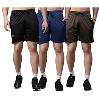 Mack Jonney Dryfit Solid Lycra Multicolor Shorts For Men (Pack Of 3)-Dryfit_D11_Blk_Blu_Olv_03-M