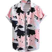 Lookmark Mens Slim Fit Printed Shirt Liam L White-Pink