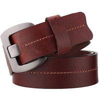 Club Spunky Casual Tan Color Genuine Leather Belt With Double Prong Buckle For Jeans And Casual Wear Belt For Men Stylish Leather For Mens/Boys ||Csbl-Brbkl-05|| (32, Tan)