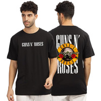 Indissh Oversized Tshirt | Music Printed Oversized T-Shirt Gnr | Black-L
