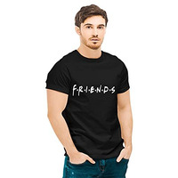 Hangout Hub Men's Round Neck T-Shirt Friends (Black;Large (40) ;) Pack Of 1 T-Shirt