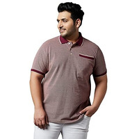Bigbanana Plus Size Men's Regular Fit Solid Polo Tshirt (Melva,Maroon,6Xl)