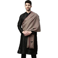 Pashmoda Men Farhat Woven Design Shawl (Size 123X266 Cms, Black Color)