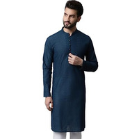 Jompers Men's Embroiderd Kurtas (Teal, Xxl)