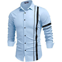Bellstone Men's Solid Regular Fit Shirt (B-8200_Sky Blue