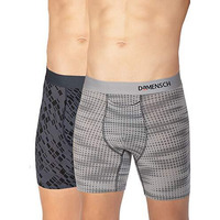 Damensch Men's Regular Fit Supima Printed Cotton Boxer Brief Pack Of 2 | Boxers For Men, Underwear For Men, Underwear For Men Combo,V Shape Underwear For Men-Dashed Silver,Hybrid Grey-M