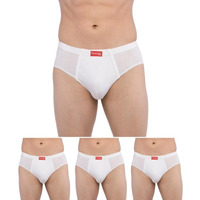 Frenchie Plus White 100% Cotton Briefs For Men | Combo Pack White Underwear For Men